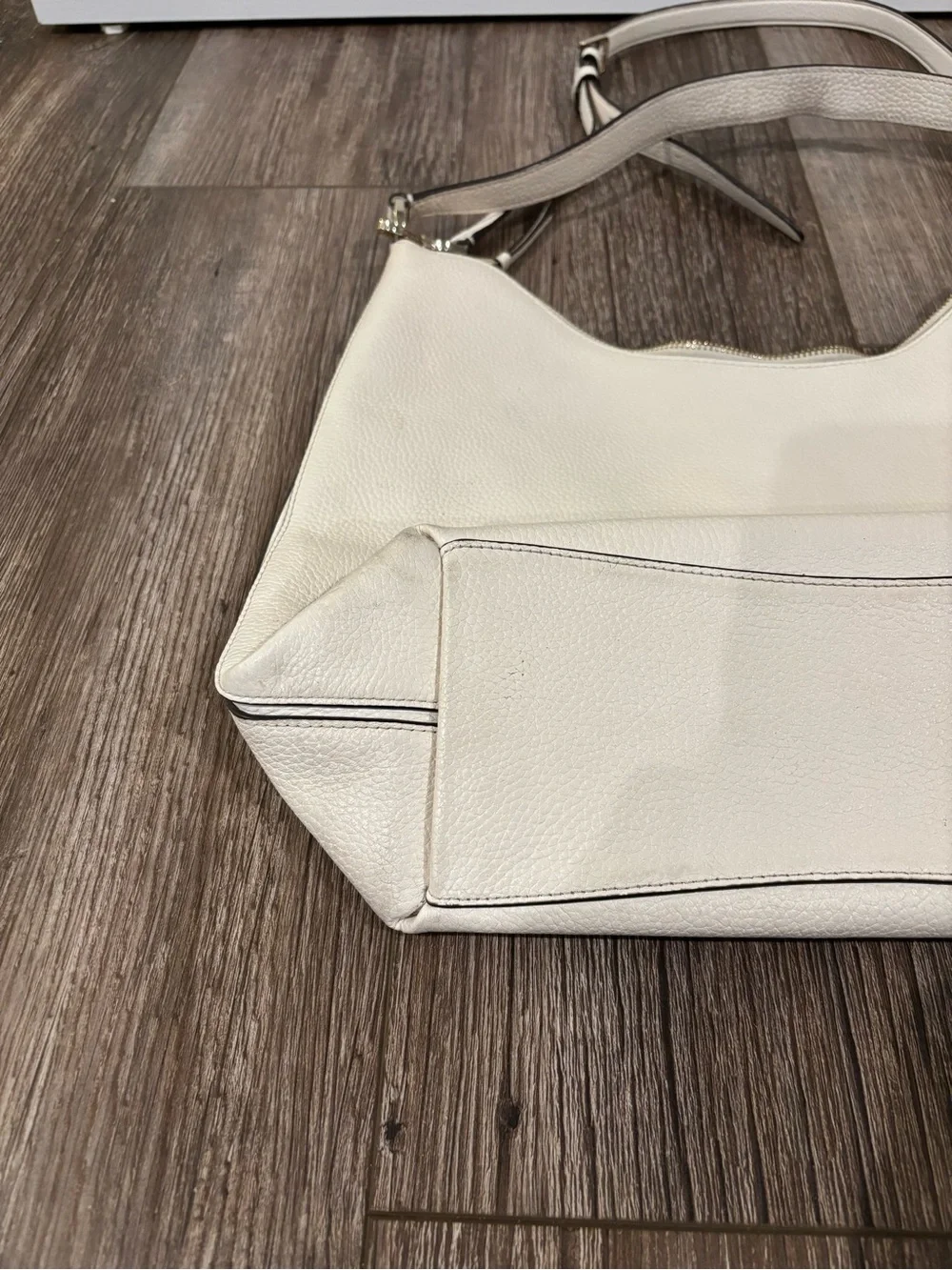 kate spade Pebbled Leather Shoulder Hobo in Ivory